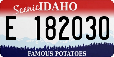 ID license plate E182030