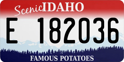 ID license plate E182036