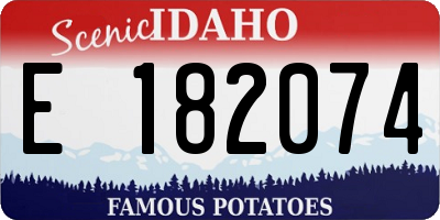 ID license plate E182074