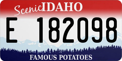 ID license plate E182098