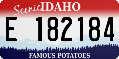 ID license plate E182184