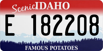 ID license plate E182208