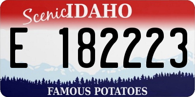 ID license plate E182223