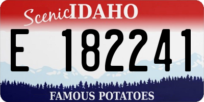 ID license plate E182241