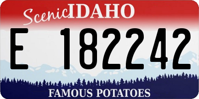 ID license plate E182242
