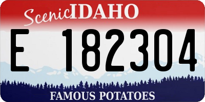 ID license plate E182304