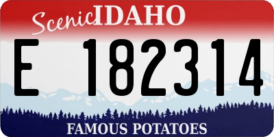 ID license plate E182314