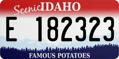 ID license plate E182323