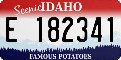 ID license plate E182341