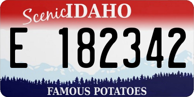 ID license plate E182342