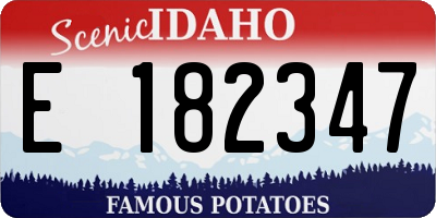 ID license plate E182347