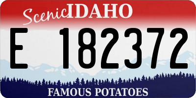 ID license plate E182372