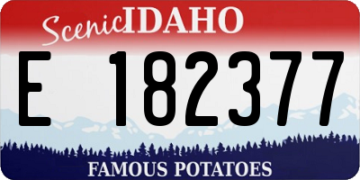 ID license plate E182377