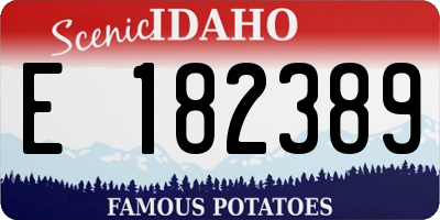 ID license plate E182389
