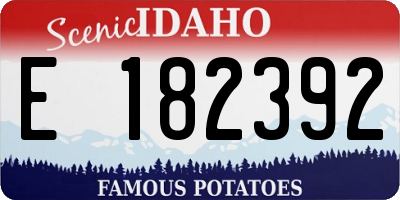 ID license plate E182392