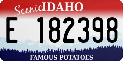 ID license plate E182398