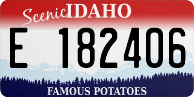 ID license plate E182406