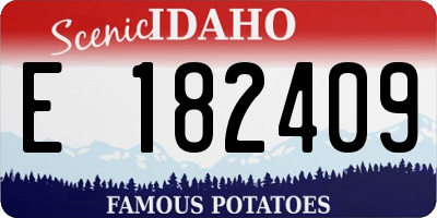 ID license plate E182409