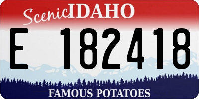 ID license plate E182418