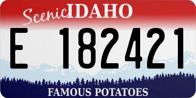 ID license plate E182421
