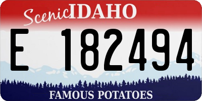 ID license plate E182494