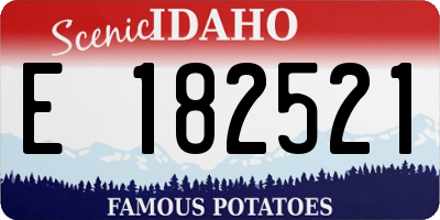 ID license plate E182521