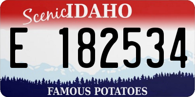 ID license plate E182534