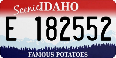 ID license plate E182552