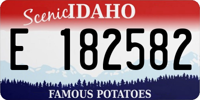 ID license plate E182582