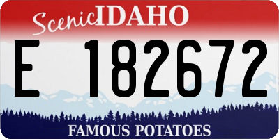 ID license plate E182672