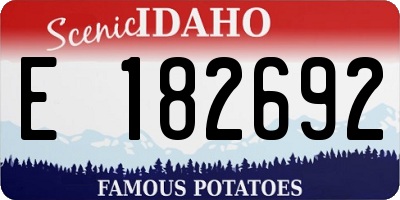 ID license plate E182692