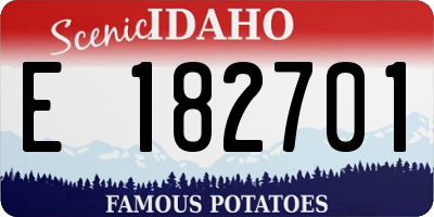 ID license plate E182701