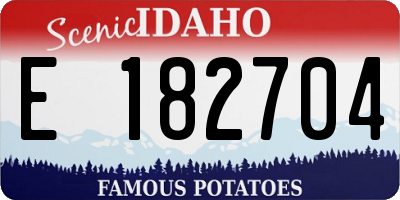 ID license plate E182704