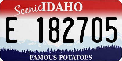 ID license plate E182705