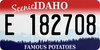 ID license plate E182708