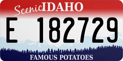 ID license plate E182729