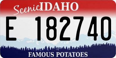 ID license plate E182740