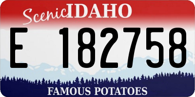 ID license plate E182758