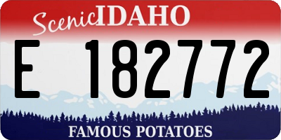 ID license plate E182772