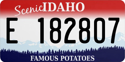 ID license plate E182807