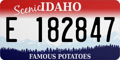 ID license plate E182847