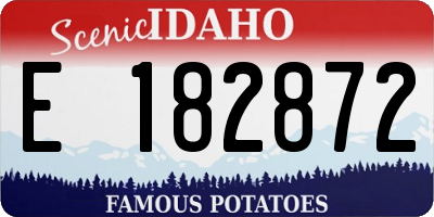 ID license plate E182872
