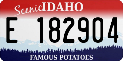 ID license plate E182904