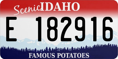 ID license plate E182916
