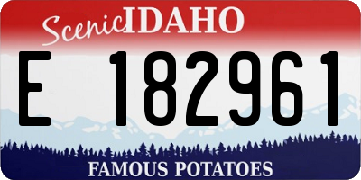 ID license plate E182961