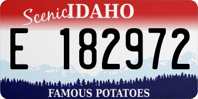 ID license plate E182972