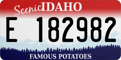 ID license plate E182982