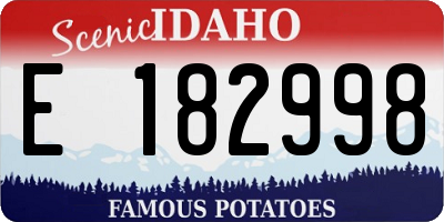 ID license plate E182998