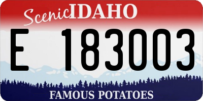 ID license plate E183003