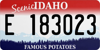 ID license plate E183023